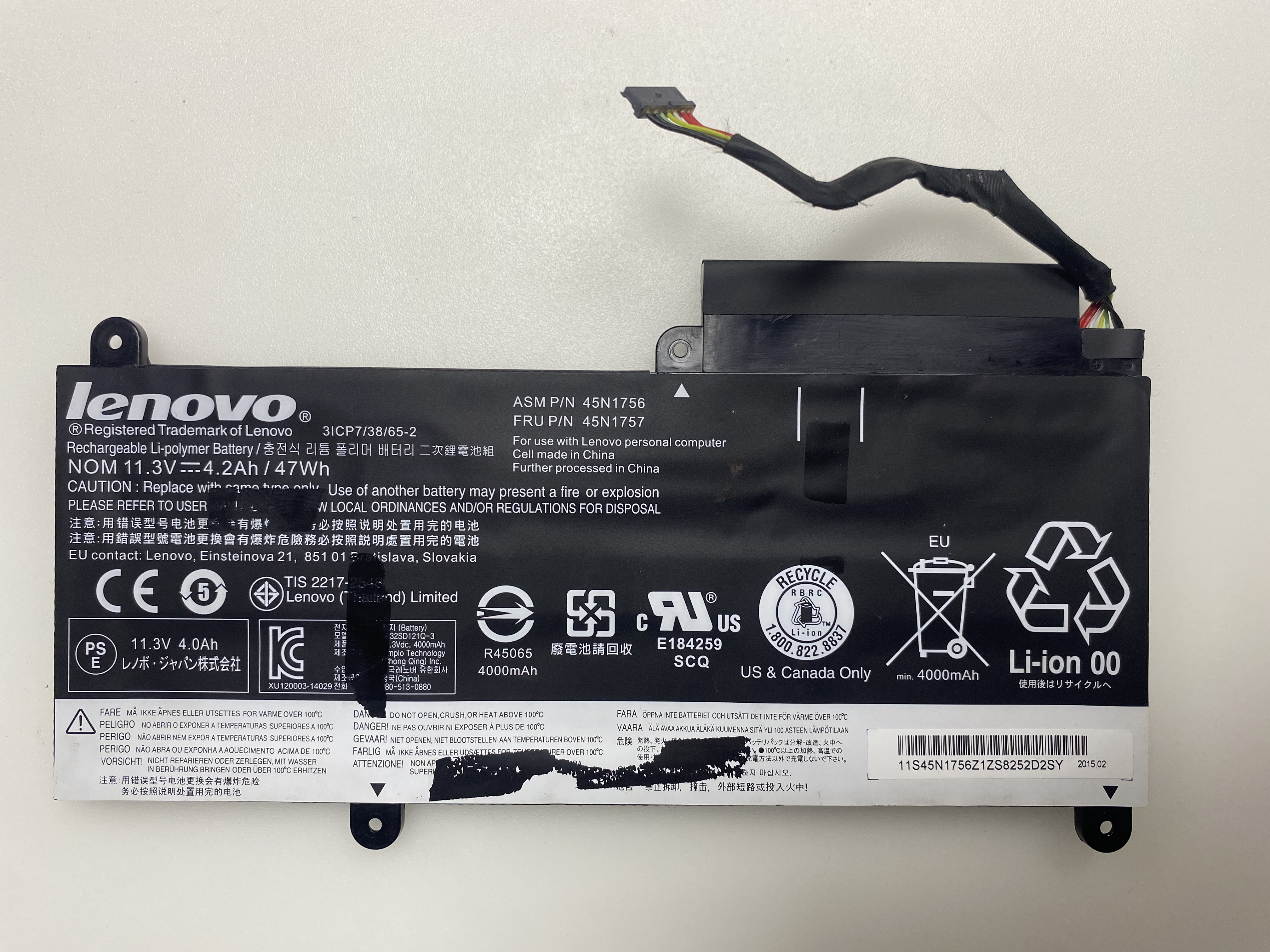 45N1756  45N1757    3ICP7/38/65-2 THİNKPAD E450-E450C-E455-E460 ORİJİNAL BATARYA