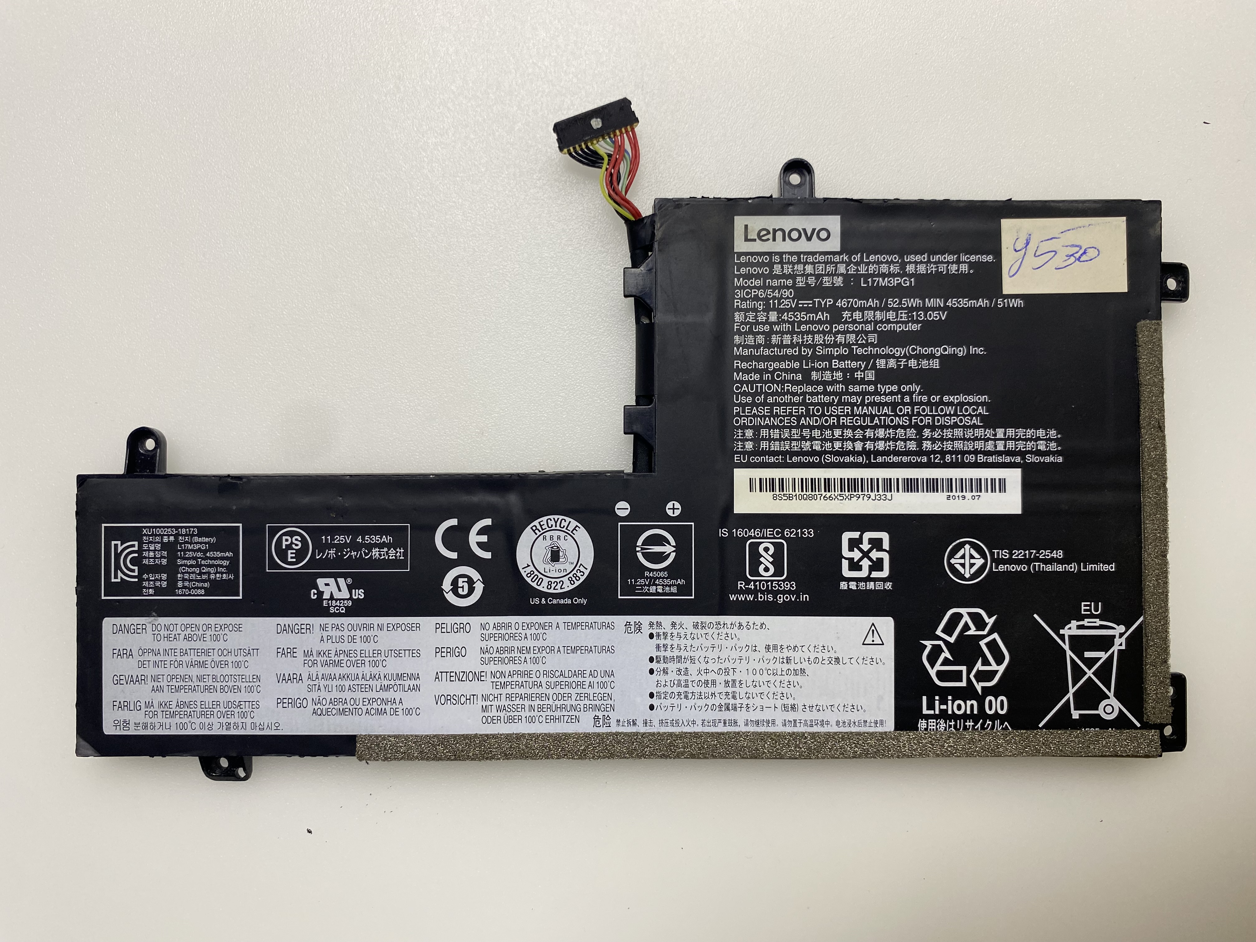 L17M3PG1 L17M3PG2 Lenovo Legion Y530 Y540-15IRH Y530-15ICH Y7000 Y7000P L17C3PG1 L17L3PG L17M3PG3 L17C3PG2 Laptop Battery