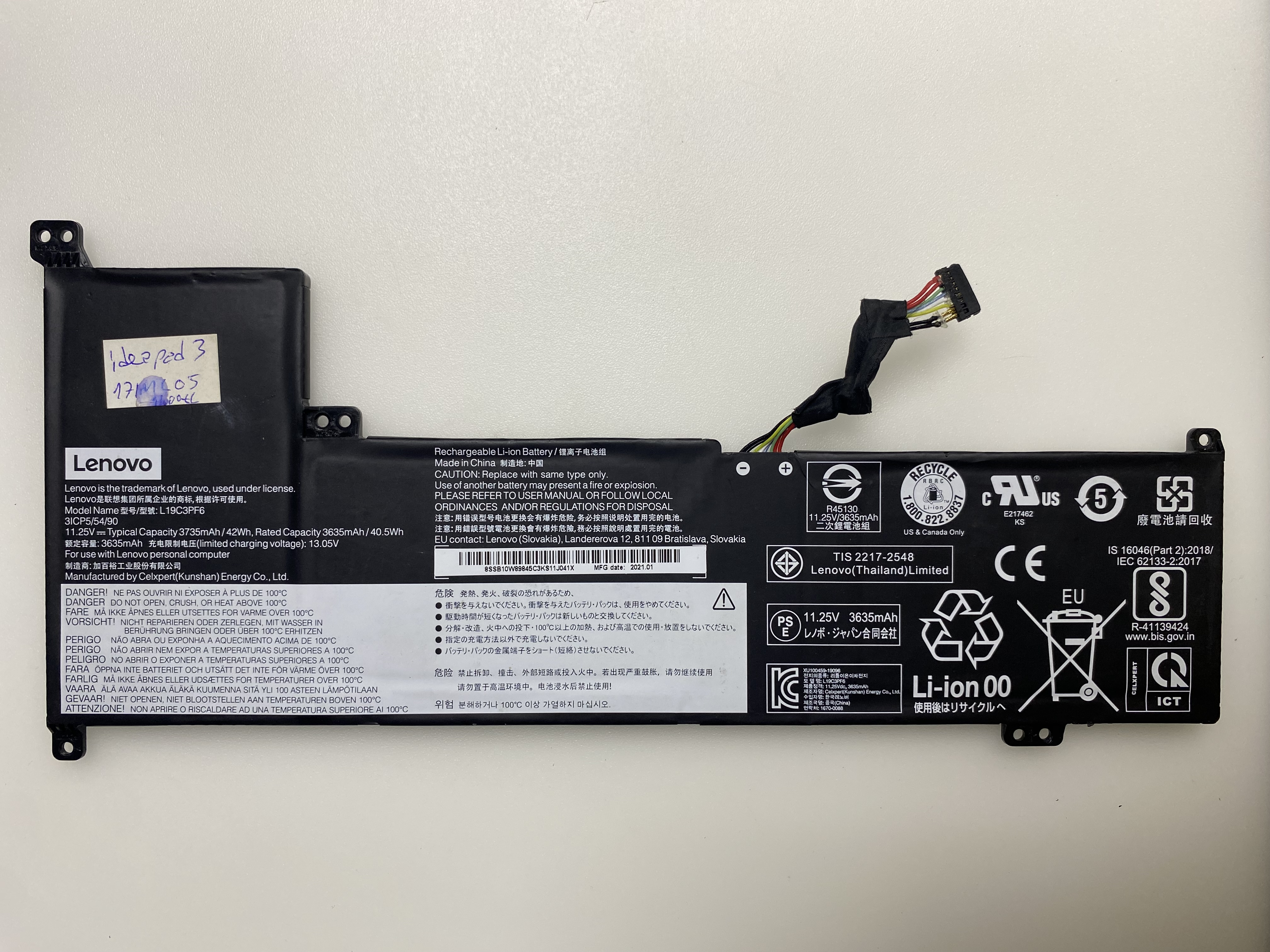 LENOVO Orijinal Lenovo ideapad L19L3PF4 L19C3PF6 Notebook Batarya Laptop