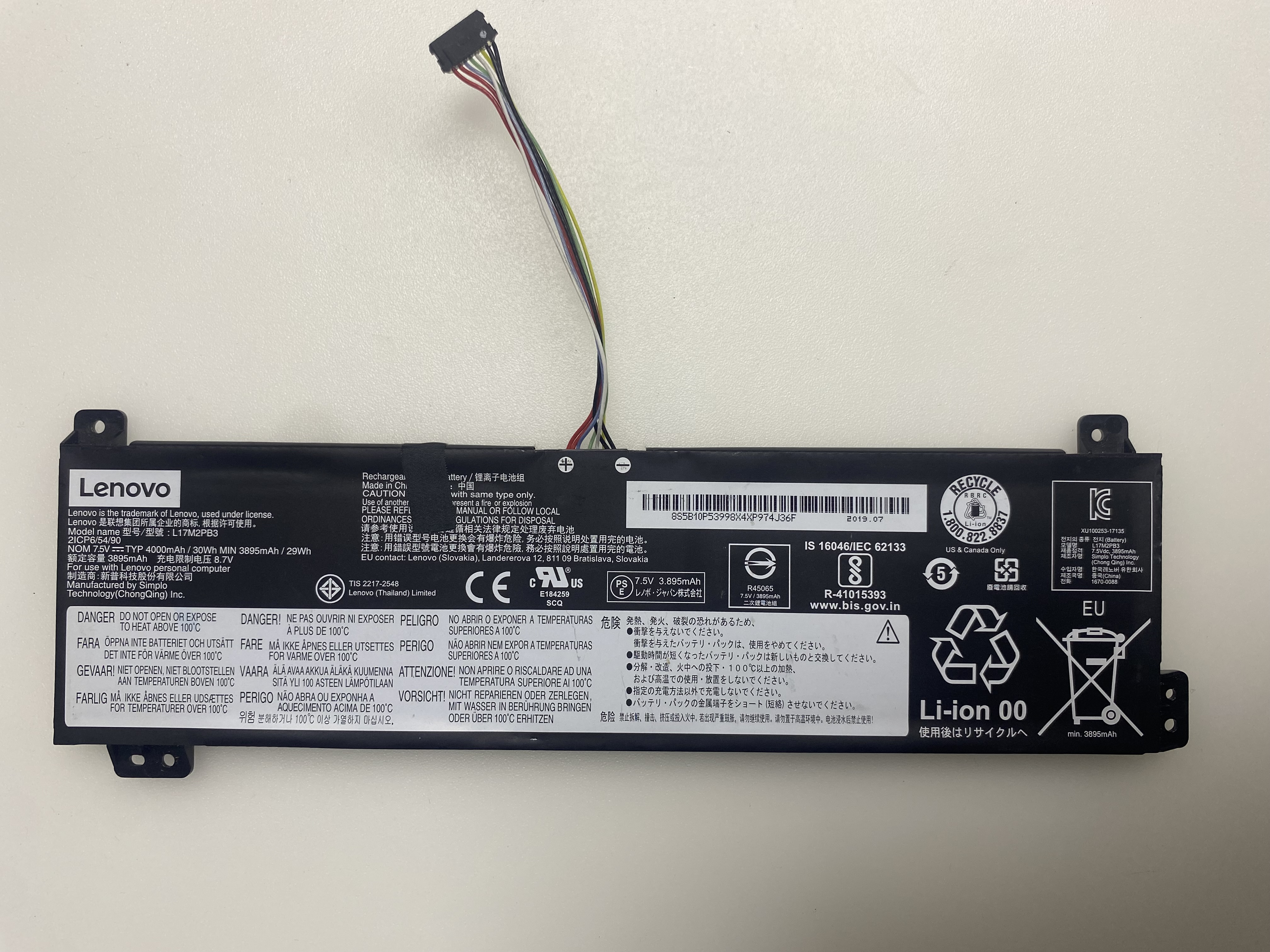 LENOVO İDEAPAD L17C2PB3, L17C2PB4, L17L2PB3, L17L2PB4, L17M2PB3, L17M2PB4 V130 V330 V130-15, V330-15 V130-15IKB V130-15IGM V130-15IKB V330-15IKB V330-15ISK 81B0, 81AX, 81AW, 81AY) (81HQ, 81HN, 81HM, 81HL) BATARYA